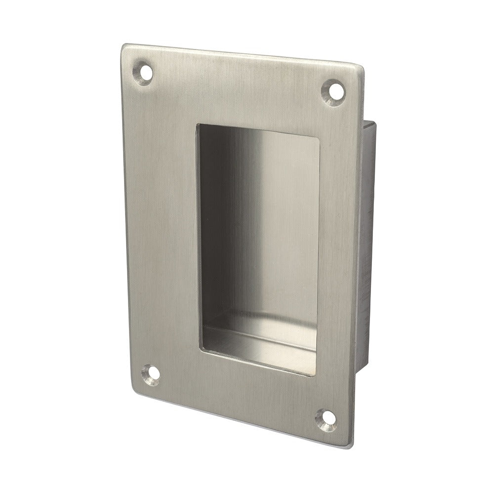 ROCKWOOD Rockwood 9432D Rectangular Flush Pull Satin Stainless Steel