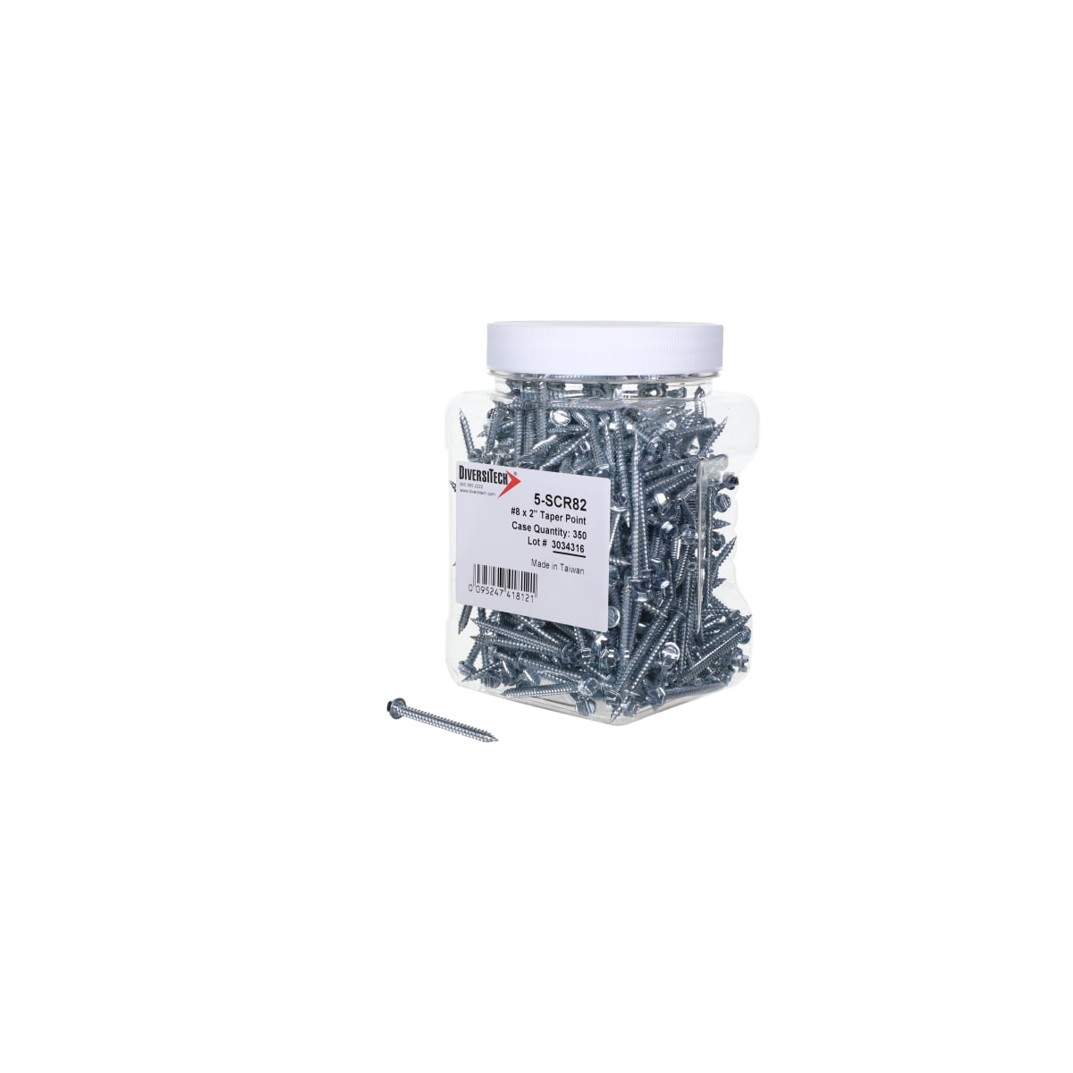 DIVERSITECH DiversiTech 5-SCR82 Sheet Metal Screw 8 x 2 Taper Point Pack of 350