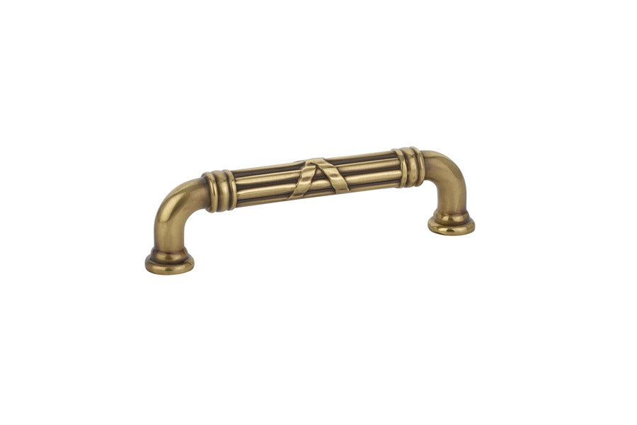 EMTEK Emtek 86285US7 Ribbon Reed Cabinet Pull 4in French Antique Brass