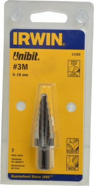 IRWIN Irwin 11103 Step Drill Bit 6-18mm 7 Sizes Hss