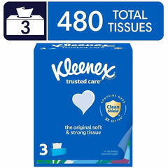 KIMBERLY-CLARK Kimberly-Clark KCC54303 Kleenex Trusted Care Tissues 8.40 in x 8.50 in 160/Box 3/Pack
