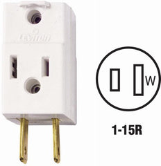 LEVITON Leviton R56-00531-01W Triple Outlet Cube Tap 15A 125V