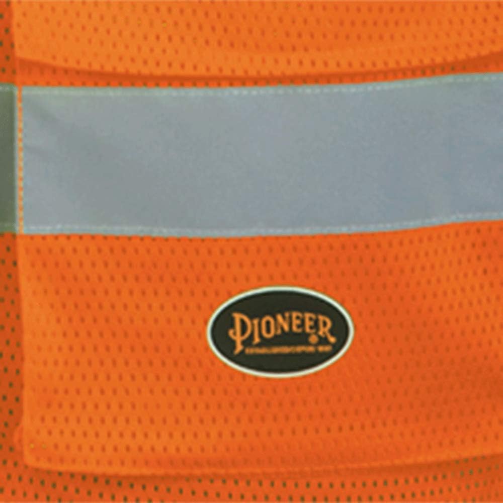 PIONEER Pioneer V1024850U-L Safety Vest for Men Hi Vis Reflective Mesh Neon 9 Pockets Zipper Construction Traffic Security Work Yellow/Green