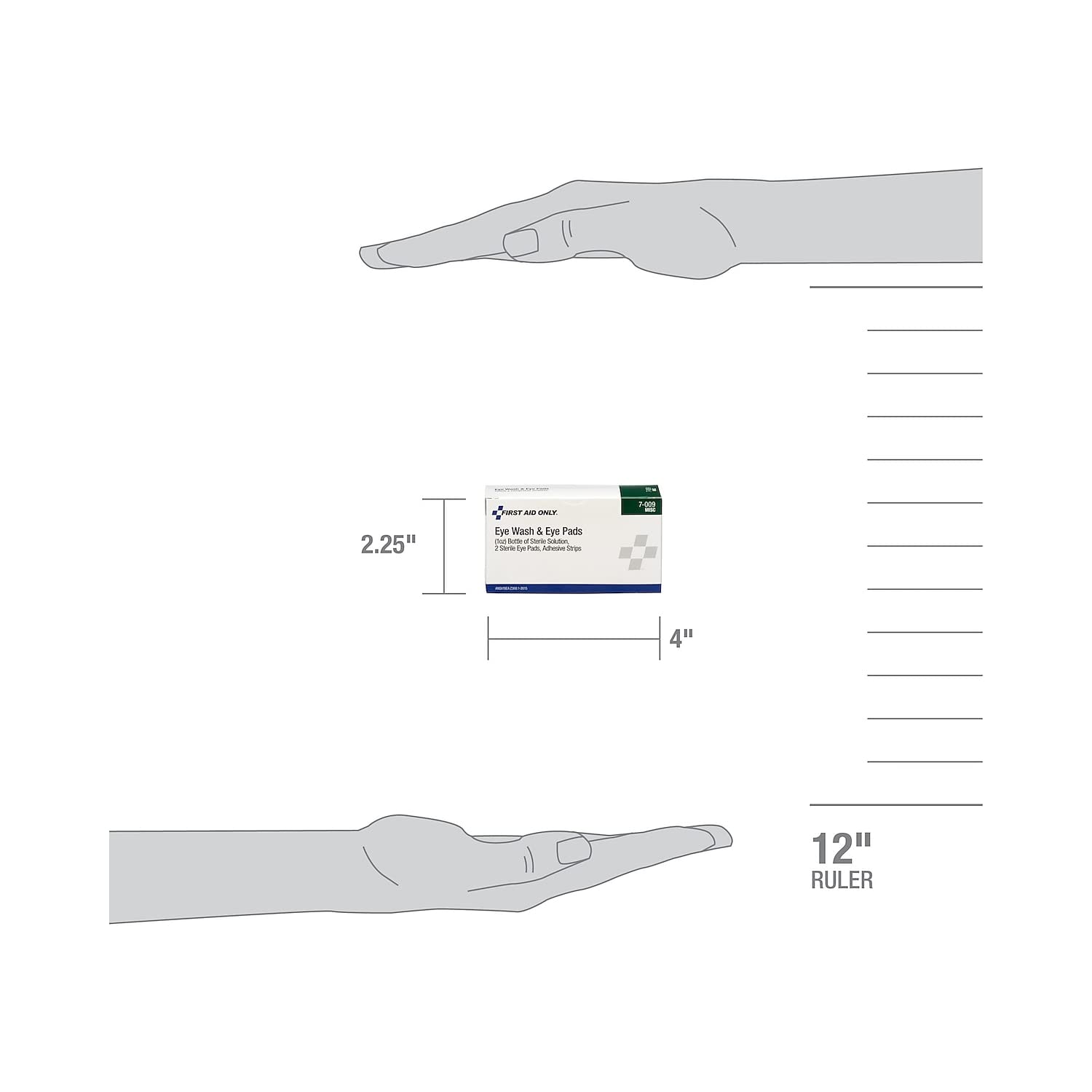 FIRST AID First Aid Only 7-009 Eye Wash Kit 1 oz with Eye Pads and Adhesive Strips