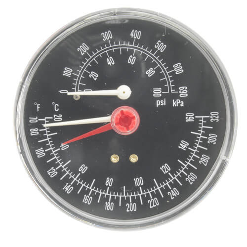 WEIL-MCLAIN Weil McLain 510-218-099 T&P Gauge 60# 2.5Dial 1/4BCK