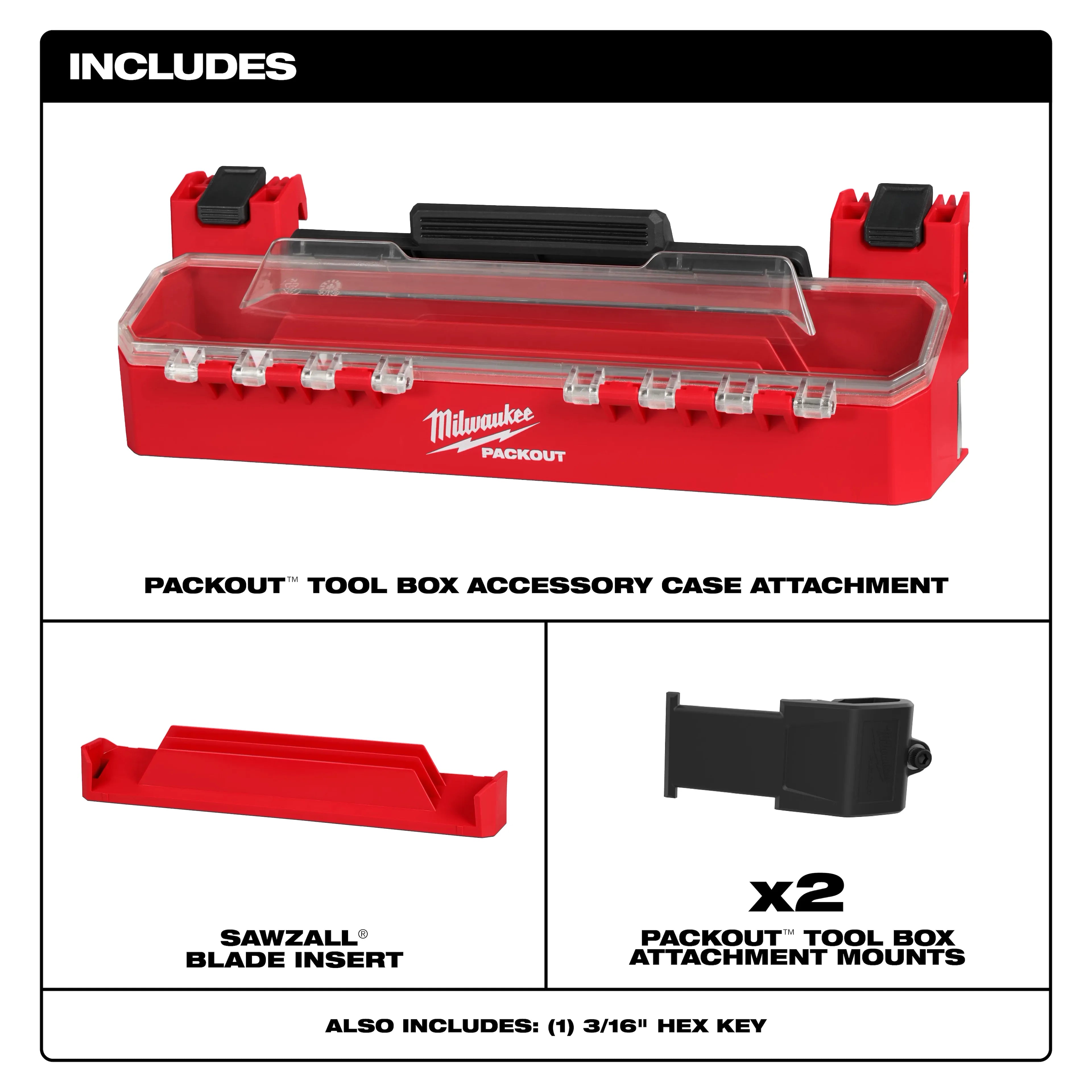 MILWAUKEE Milwaukee 48-22-8612 PACKOUT tool box accessory case attachment