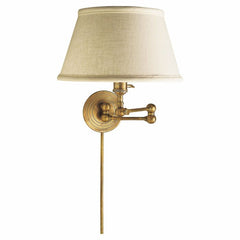 VISUAL COMFORT Visual Comfort SL 2920HAB-L Chapman & Myers Boston Swing Arm with Linen Shade Wall Light 60W W17 inches H13 inches