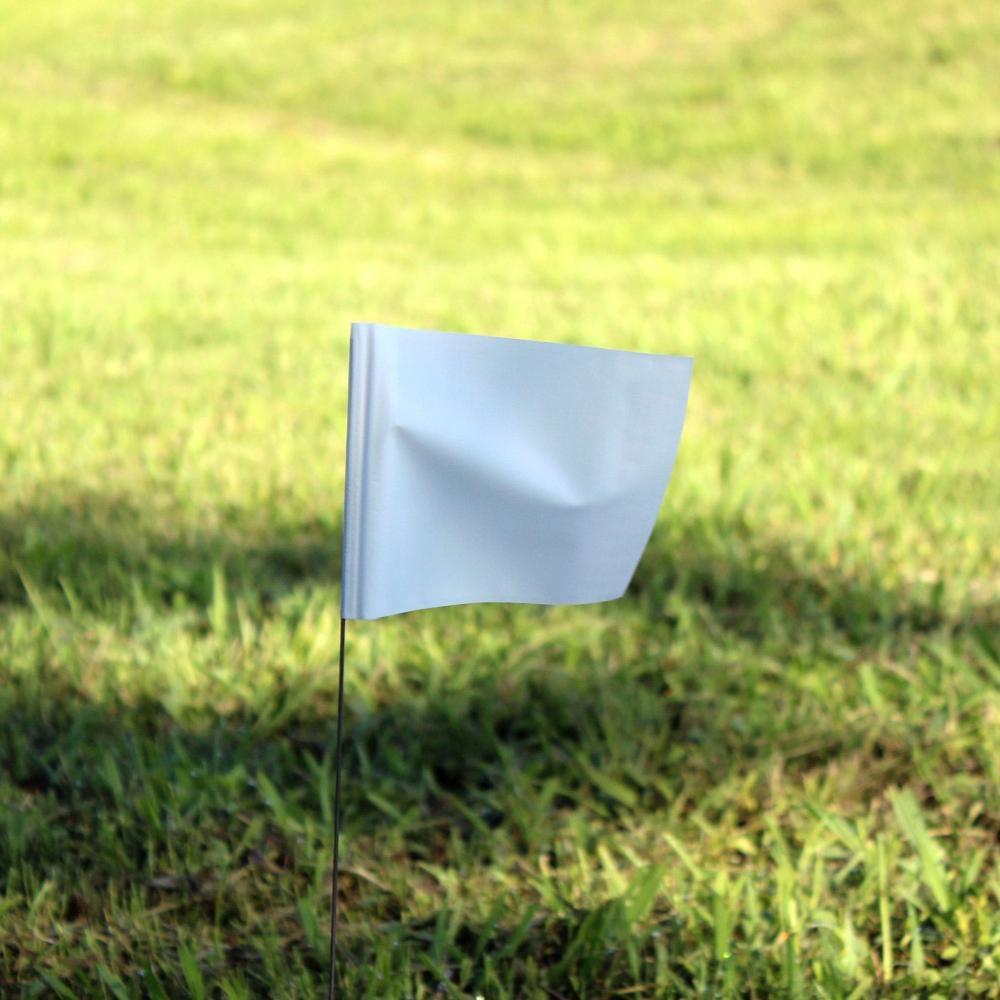PRESCO Presco 4521W 21 x 4 x 5 in. Plastic and Wire Marking Flag in White (Pack of 100)