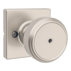 KWIKSET Kwikset 300MNKSQT-15 Maven Knob Privacy Lock Satin Nickel