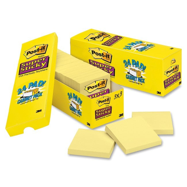 3M 3M MMM65424SSCP Post-it Super Sticky Notes 3 x 3 24 Pack