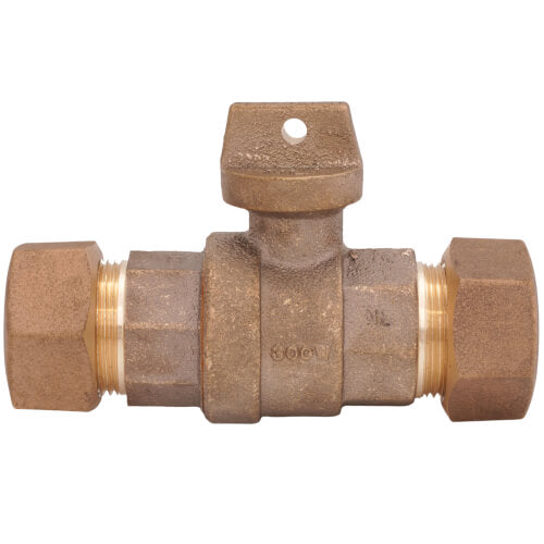 AY MCDONALD A.Y. McDonald 5129-170 1 in. CTS Compression Brass Ball Valve Curb Stop M76100TG