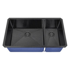 DAKOTA Dakota Plumbing Products DSM-7030GBK 70/30 Undermount Kitchen Sink