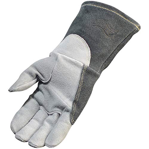 CAIMAN Caiman 1864-5 Genuine American White Tail Deerskin Leather Kontour TIG/MIG Gloves Large