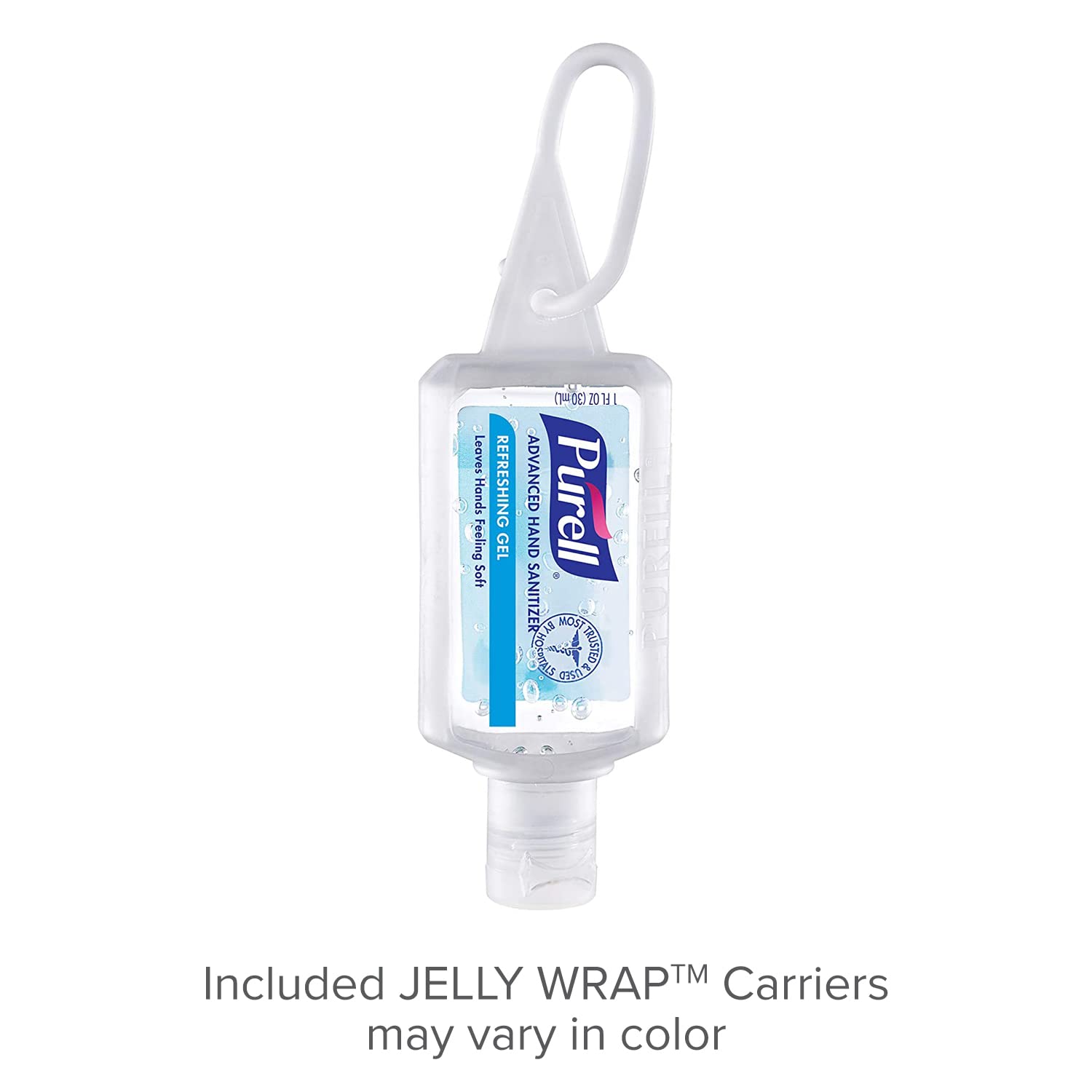 PURELL Purell 3900-36-WRP Advanced Hand Sanitizer Gel 1 fl oz Travel Size Flip Cap Bottle with JELLY WRAP Carrier (Pack of 36)