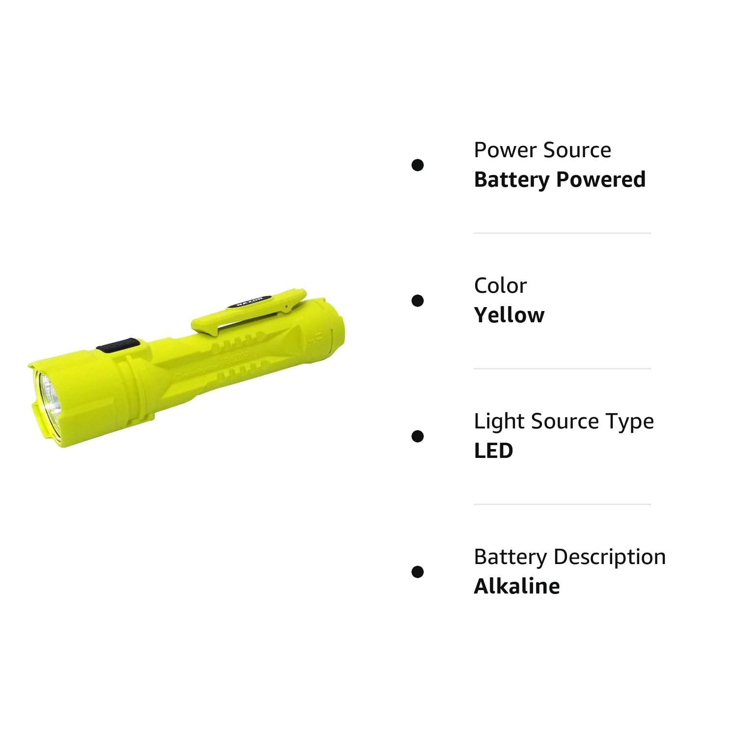 BRIGHT STAR Bright Star 60160 Razor LED Flashlight 3 AA Batteries High 325 Lumens Low 125 Lumens Single Beam Yellow