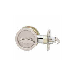 KWIKSET Kwikset 335-15 Round Privacy Pocket Door Lock Satin Nickel