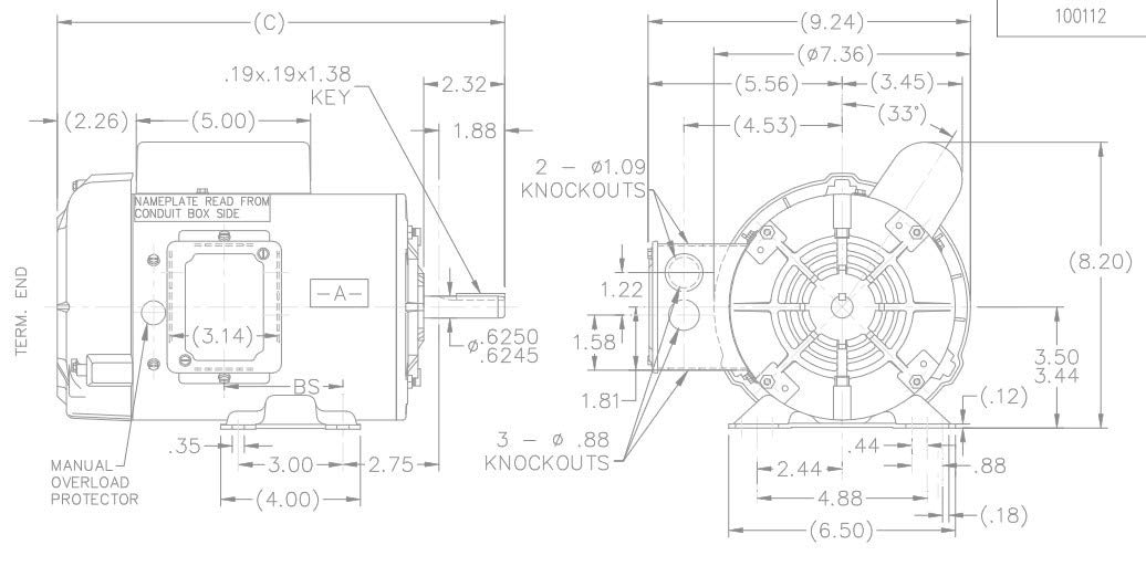 MARATHON MOTORS Marathon MG356 General Purpose Motor TEFC 56C17F5308