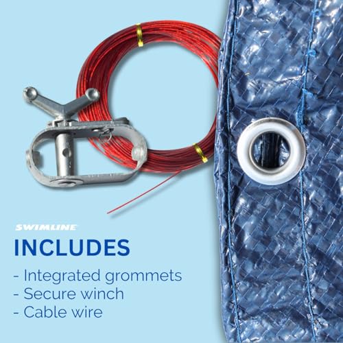 SWIMLINE Swimline PCO81628 Deluxe 12 x 24 Foot Oval Winter Pool Cover 4 Foot Overlap Blue/Black