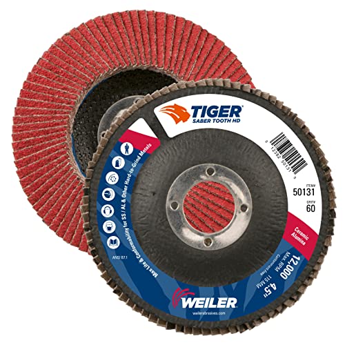 WEILER Weiler 50131 Saber Tooth High Density Flap Disc 4-1/2 inch 60 Grit