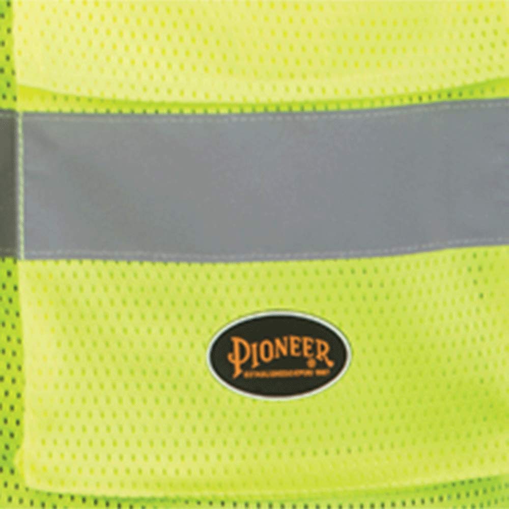 PIONEER Pioneer V1024860U-3XL Safety Vest for Men Hi Vis Reflective Mesh 9 Pockets Zipper Orange Yellow Green