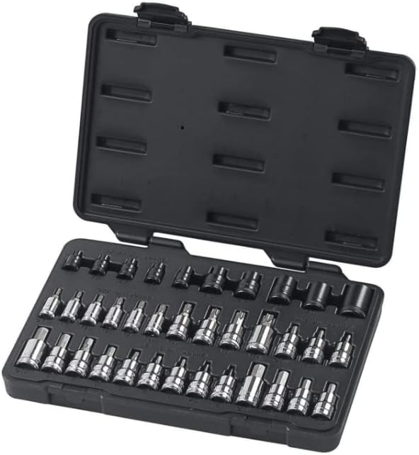 GEARWRENCH GearWrench 80726 36 Pc. 1/4, 3/8 & 1/2 Drive Bit Socket Set Standard Hex E-Torx & Torx SAE Metric