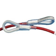 Peakworks V8208004 OSHA Compliant Fall Protection 4 ft Cable Anchor Sling 2 Eye Rings PVC Coated Galvanized Cable