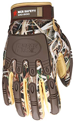 MCR SAFETY MCR Safety MO200M ForceFlex Multi-Task Glove Mossy Oak Shadow Grass Blades Thinsulate Lined D30 Reinforced Palm Touchscreen Fingertips Impact Crush Resistant TPR Size Medium