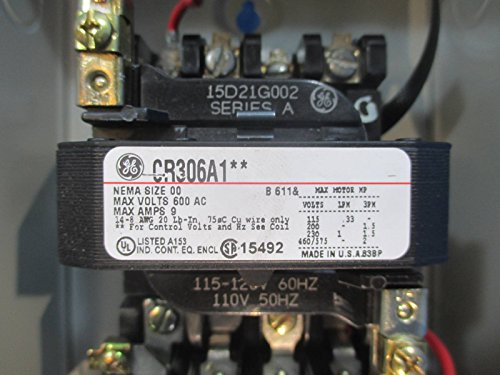 GENERAL ELECTRIC General Electric CR306A102 Motor Starter 120V 9A 3Ph Sz00 NEMA1