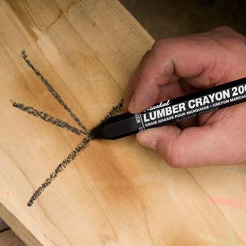 MARKAL Markal 80353 Lumber Crayon Economical Wax Based Marker Black Pack of 12 1/2 Hex 4-5/8 Length
