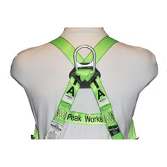 Peakworks V8002030 Full Body Safety Harness 310 lb Capacity Hi-Vis Green Universal Fit