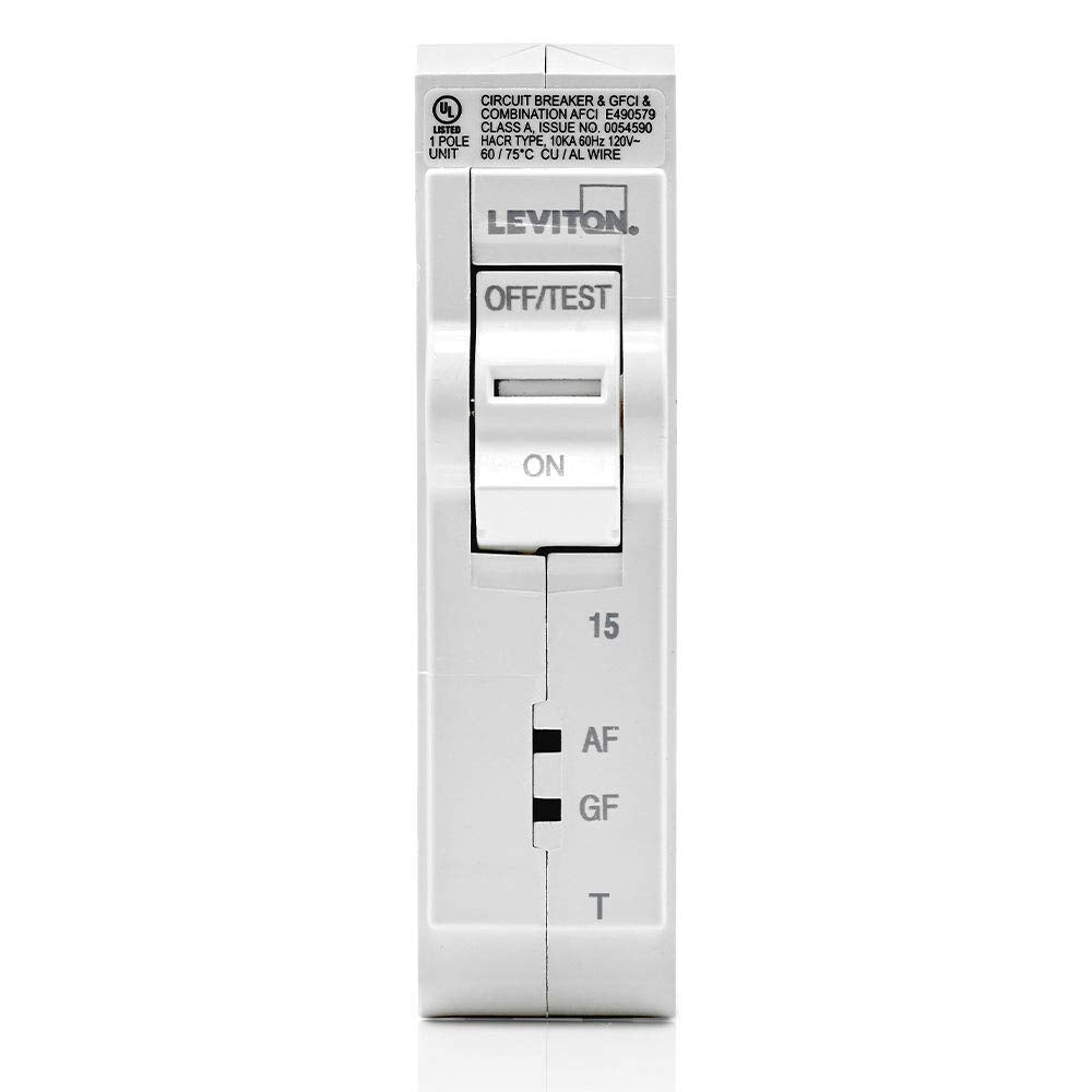LEVITON Leviton LB115-DFT 15A 1-Pole Plug-On AFCI/GFCI Branch Circuit Breaker 120 VAC