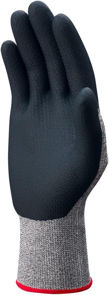 SHOWA Showa 386L-08 Cut-Resistant Safety Glove with DURACoil HPPE Liner and Nitrile Coating, Large