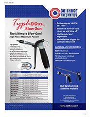 Coilhose Pneumatics TYP2524 Typhoon High Volume Blow Gun 24 Inch Extension High Flow Tip
