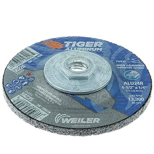 WEILER Weiler 58226 Aluminum Combo Wheels Type 27 4-1/2 dia 5/8 arbor 24 grit