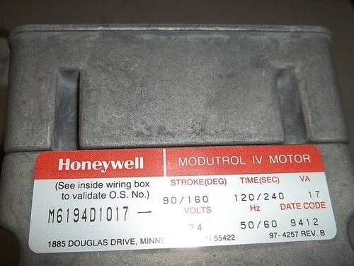 HONEYWELL Honeywell M6194D1017 24V Non-Spring Return Foot-Mounted Modutrol IV Motor 300 lb-in Torque