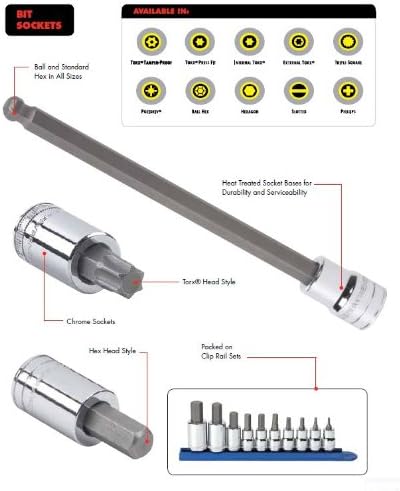 GEARWRENCH GearWrench 80578 3/8 & 1/2 Drive Hex Bit Metric Socket Set, 10 Pc.