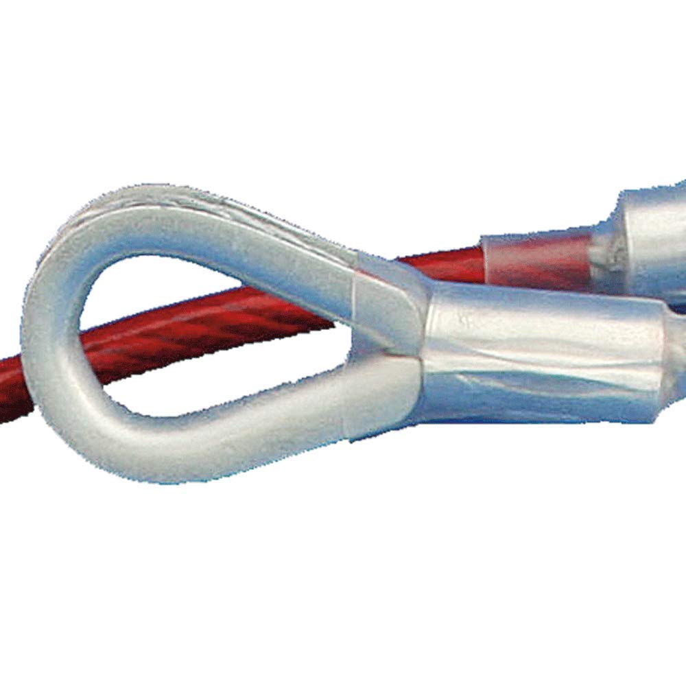 PEAKWORKS Peakworks V8208004 OSHA Compliant Fall Protection 4 ft Cable Anchor Sling 2 Eye Rings PVC Coated Galvanized Cable