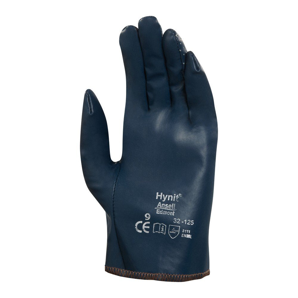 ANSELL Ansell 103577 Hynit Size M Rubber Work Reusable Gloves in Blue