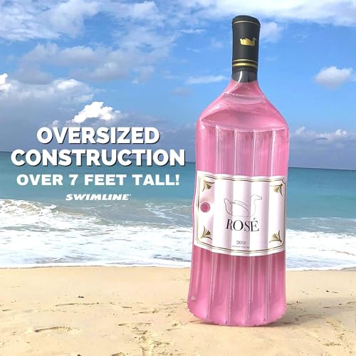 SWIMLINE Swimline 90654 Inflatable Rose Wine Bottle Pool Float 94 Inches