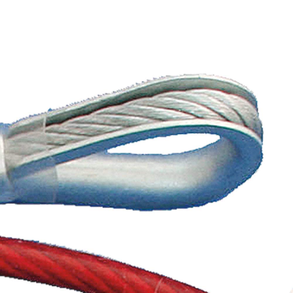 PEAKWORKS Peakworks V8208004 OSHA Compliant Fall Protection 4 ft Cable Anchor Sling 2 Eye Rings PVC Coated Galvanized Cable