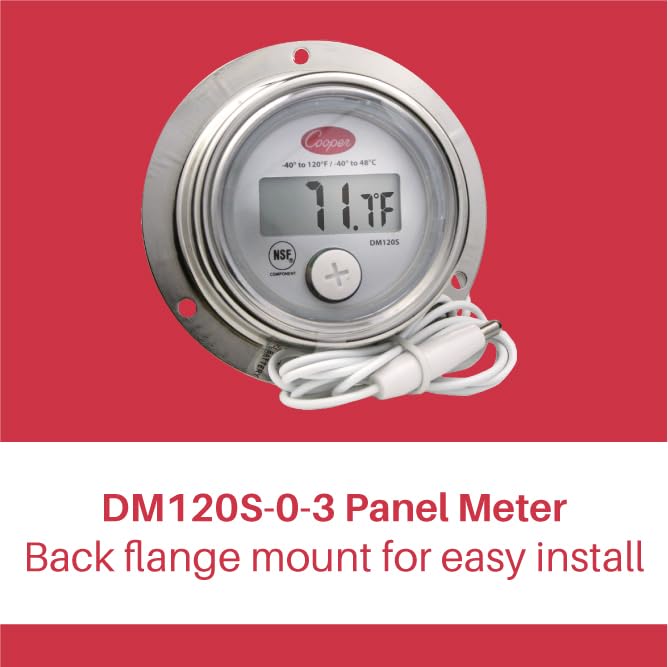 COOPER-ATKINS COOPER ATKINS DM120-0-3 DIGITAL PANEL THERMOMETER FRONT FLANGE -40 TO 120 DEGREES REPLACEMENT DM120-0-3