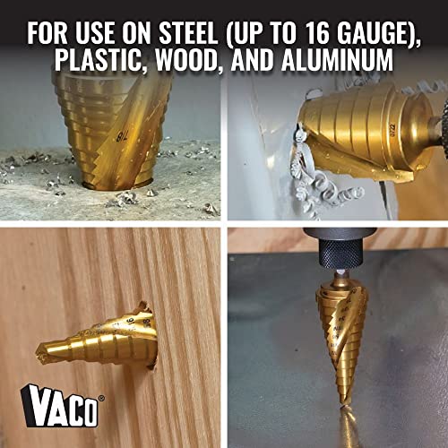 KLEIN TOOLS Klein Tools 25950 All-Purpose Step Bit Kit 4 PC Set Titanium Nitride Coating