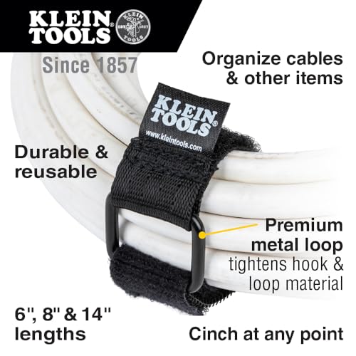 KLEIN TOOLS Klein Tools 450-600 Hook and Loop Cinch Straps 6-Inch, 8-Inch, 14-Inch Multi-Pack