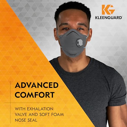KLEENGUARD Kleenguard 54630 3300 Series OV N95 Particulate Respirator RA3316V Molded Cup Style Exhalation Valve Gray 10 Respirators/Box