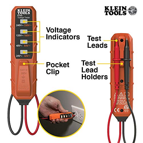 KLEIN TOOLS Klein Tools NCVT3PKIT Dual-Range Non-Contact Voltage Tester Electrical Test Kit