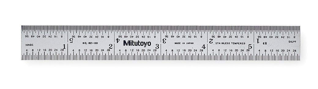 MITUTOYO Mitutoyo 182-101 Series 182 Steel Rulers 6 inch 4R Wide Stainless Steel Rigid
