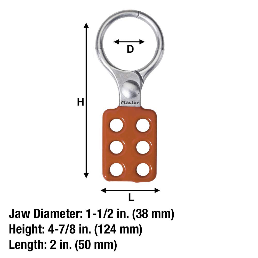 MASTER LOCK Master Lock 417 Aluminum Lockout Hasp Red 6 Padlocks 1-1/2 in Jaw