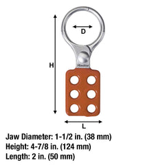 Master Lock 417 Aluminum Lockout Hasp Red 6 Padlocks 1-1/2 in Jaw