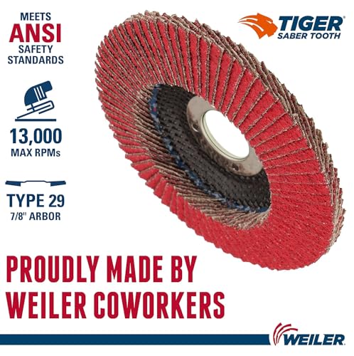 WEILER Weiler 50100 Saber Tooth Abrasive Flap Disc 36 Grit 10 Pack