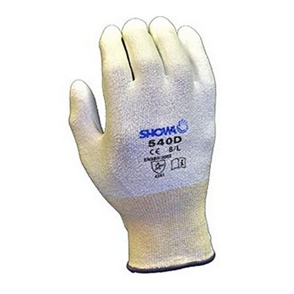 SHOWA SHOWA 540-M Polyurethane Palm Coating Glove, 13-Gauge Engineered HPPE Fiber Liner, Medium (Pack of 12 Pairs)